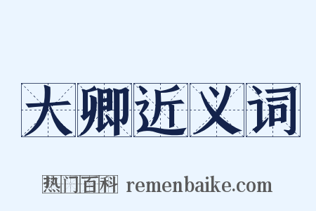 大卿近义词是什么意思的图片